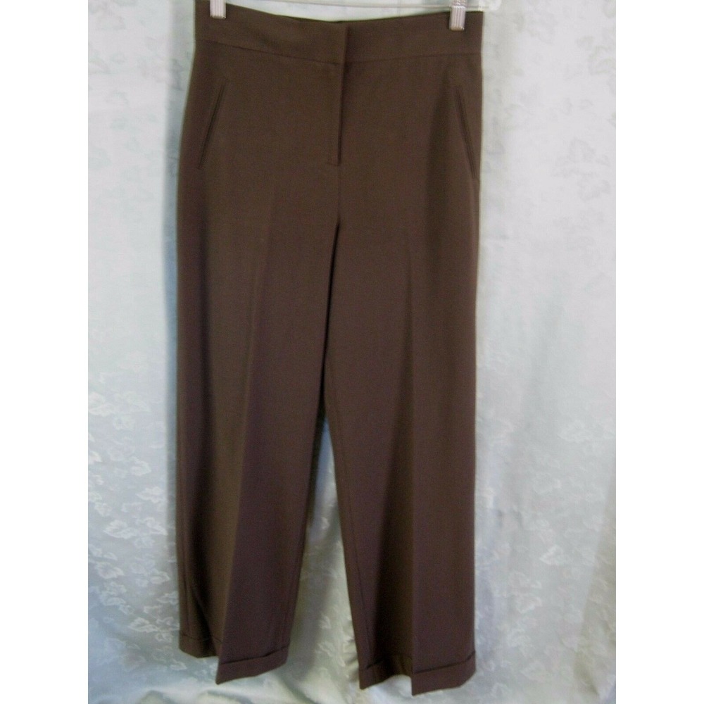 Grace Elements Cuffed New Castle Slacks Size 10 NWT Dark Brown